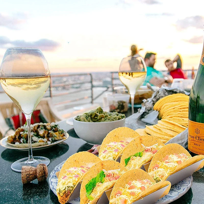 
Taco Holder Stand, Taco Truck Tray Style, stylish stainless steel design,keep your tacos upright with 3 compartments per piece 