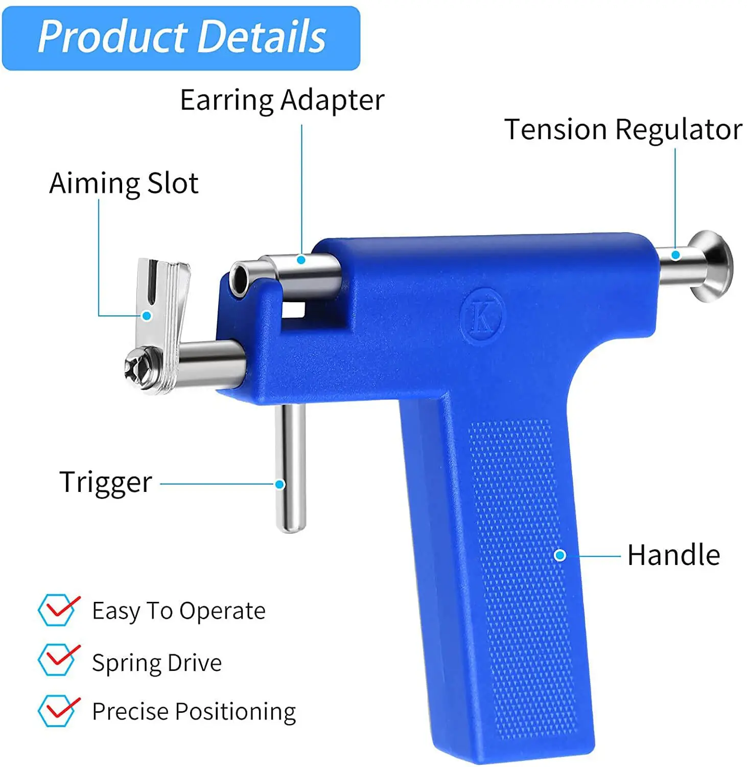 Ear Piercing Gun Plastic Body Ear Piercing Tool Set Nose Piercing Machines Piercing Ear Studs Kit