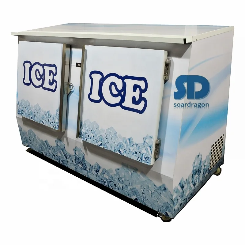 Soardragon 30CuFt bagged ice freezer box gas station ice storage merchandiser freezer with foam door
