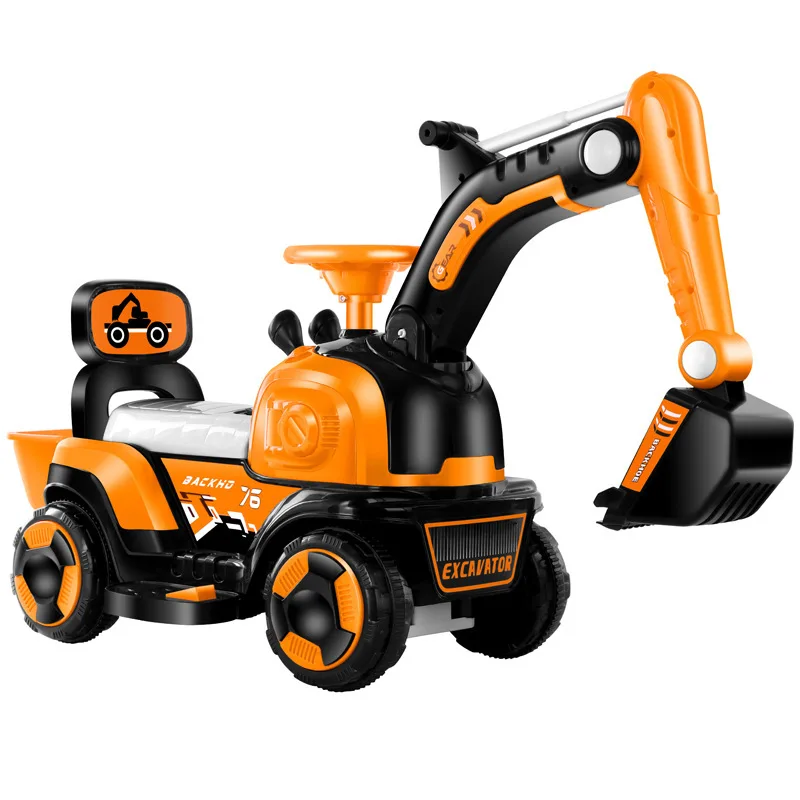 Factory Price Electric Cars Toy For Kids To Drive Tractor Toys Excavator For Children with Light and Music Ride On Car