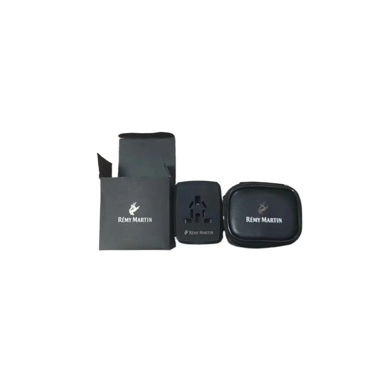 Custom logo Lightweight pu Portable zipper travel Gifts USB power converter Storage Bag for france famous brand promotion