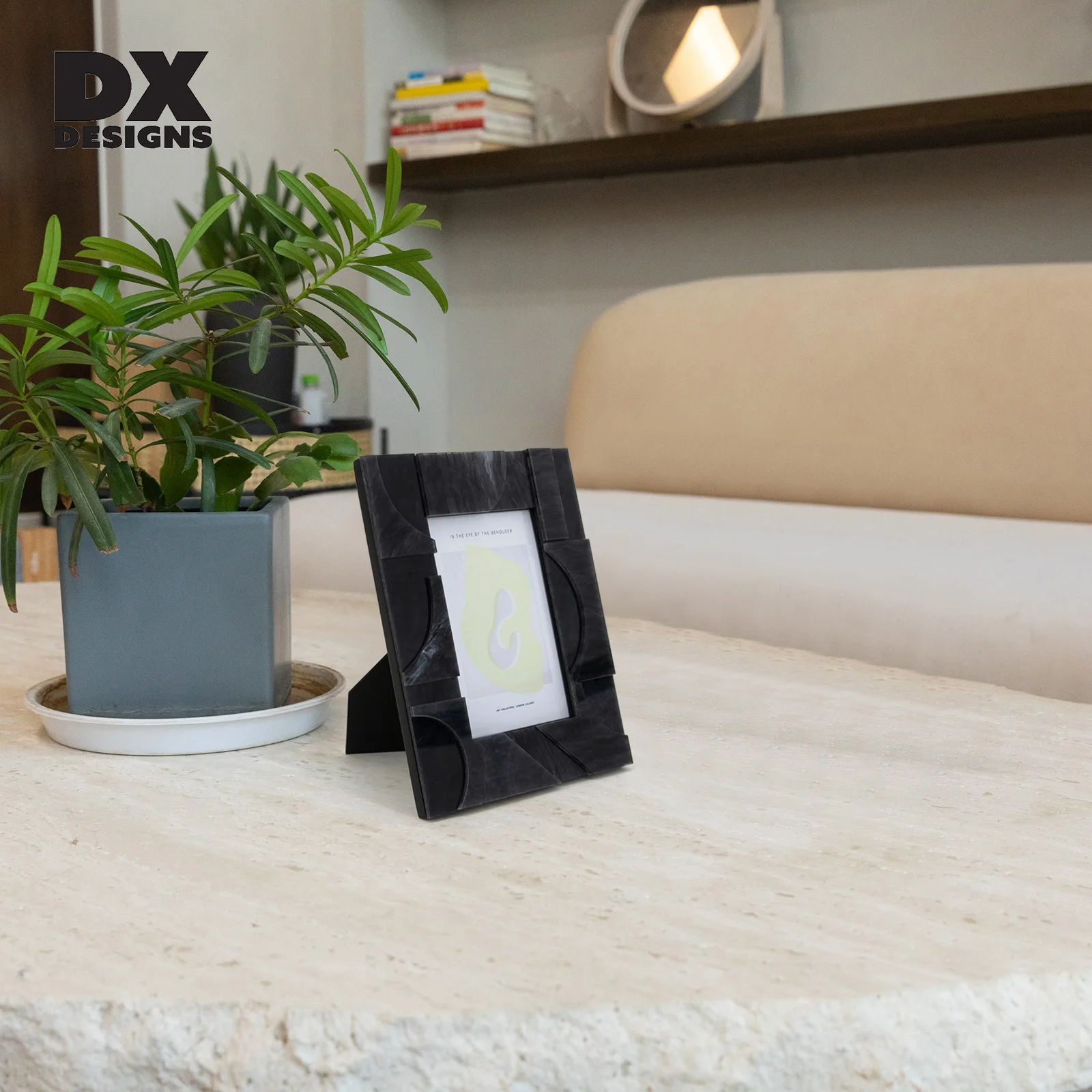 DX Designs home decor luxury Black marble Stone Paint Photo Frame Custom-Size MDF Picture Frame Home Wall