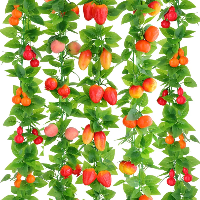 Emulational fruit rattan fake flower grape leaves Vine ceiling decoration plastic flower Vine green leaf leaf shaped