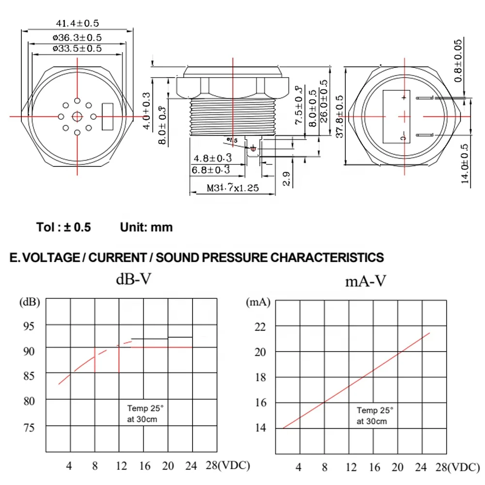 KPEG75 12v 90dB 38*26MM High SPL Loud Sound Continuous Beep PCB Panel Mounting Piezo Buzzer FSK-3826 MS750 for Door Bell
