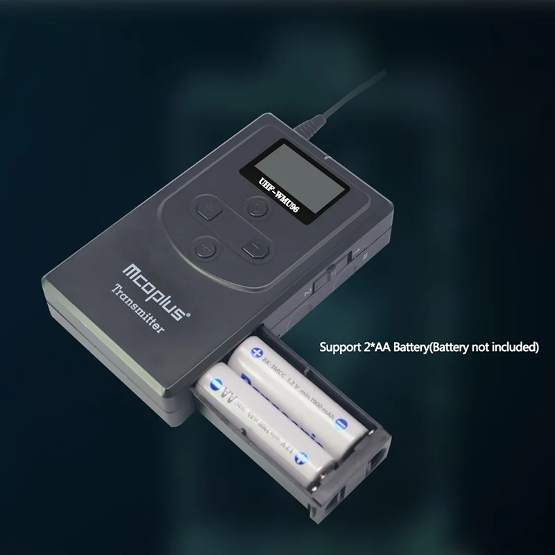 Mcoplus UHF-WMU96(2TX+1RX) Professional  ABS Dual-channel Wireless Lavalier Microphone for DSLR Mirrorless Cameras Smartphone