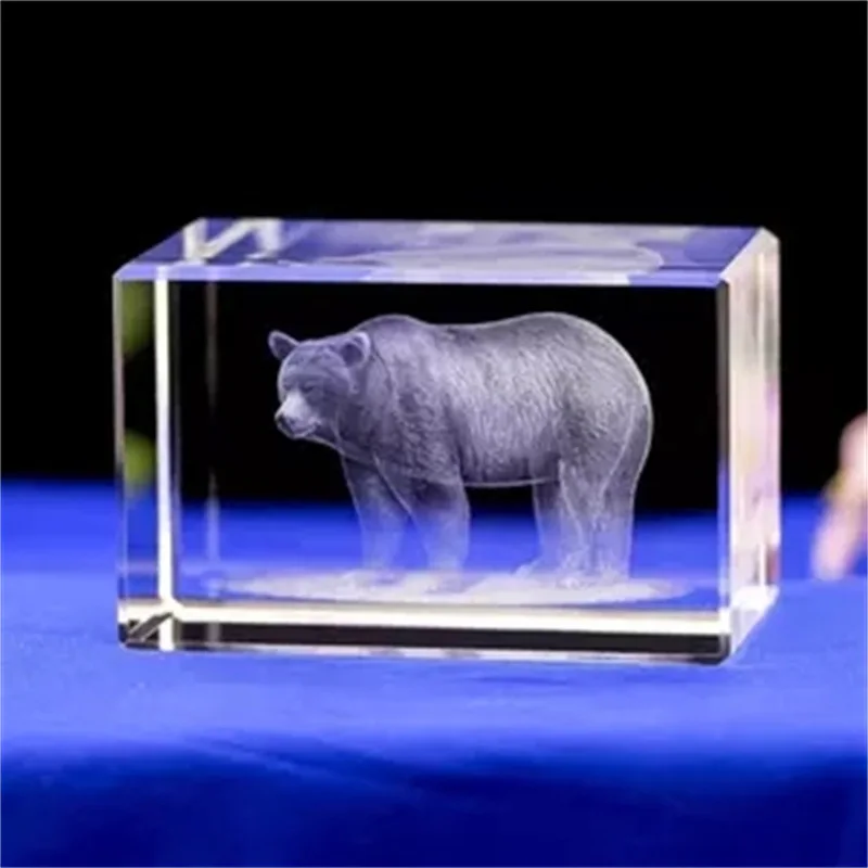 High Quality K9 Transparent 3D Laser Crystal Cube White Embryo Carved Handicraft Glass Crystal Ornaments