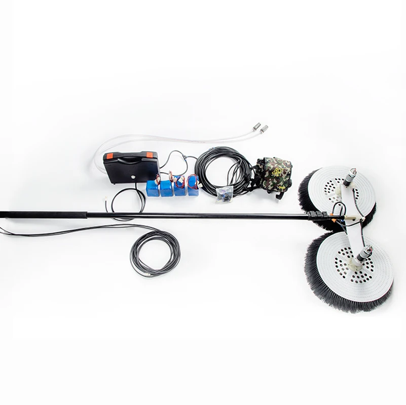 Двойные щетки для очистки солнечных панелей оборудование очиститель фотоэлектрических с телескопическим