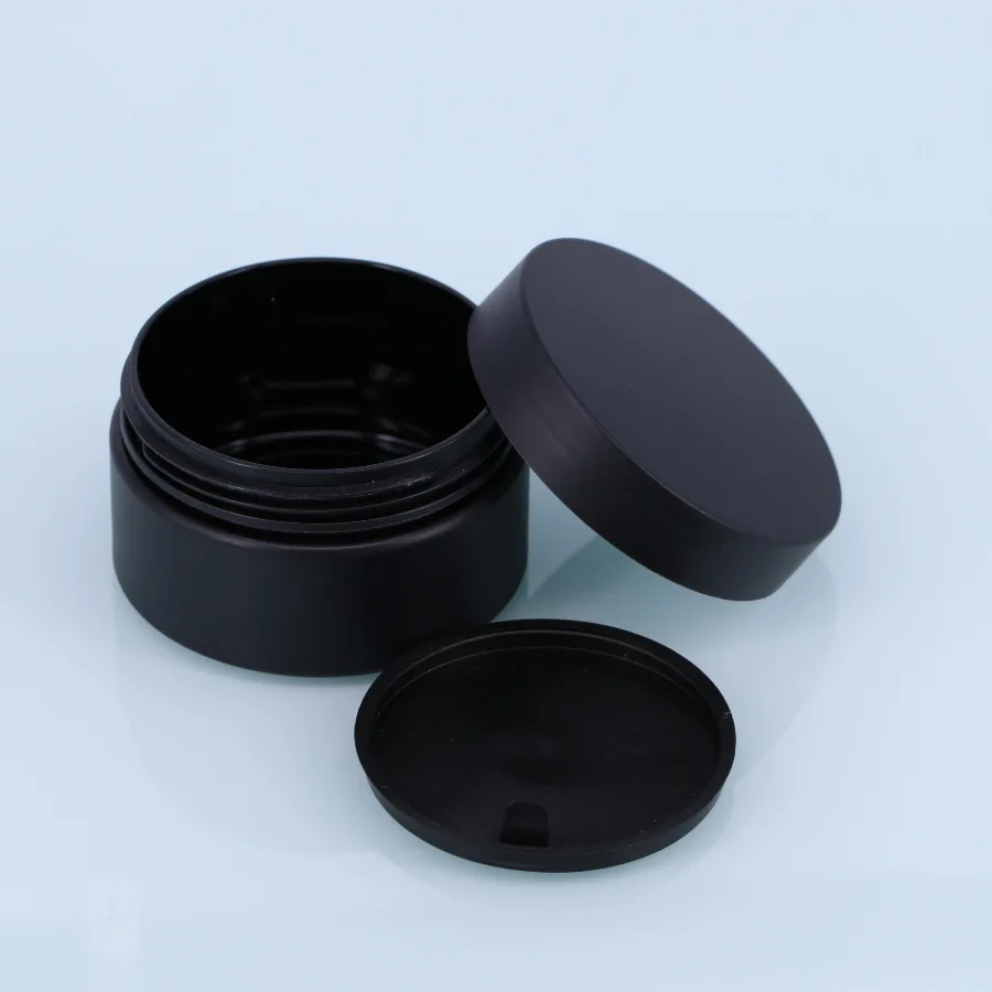 Large jar wide mouth bath salt black matte without trademark makeup packaging