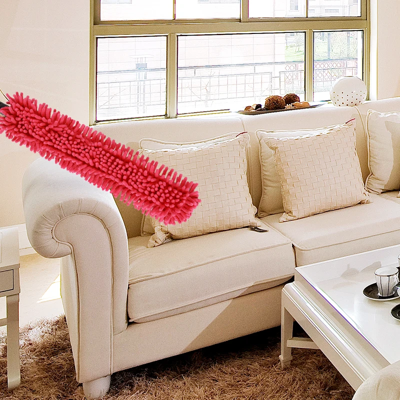 Wholesales Flexible Car Dust Collecting Long Handle Curved Microfiber Feather Duster