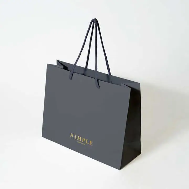 Factory custom luxury black Clothes store retail packaging gift carry bags boutique shopping paper bags with own logo