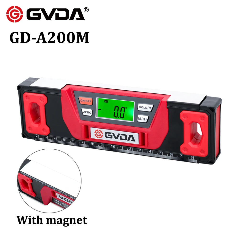 GVDA Professional Digital Level IP54 Dust and Waterproof Electronic Level Bubble Instruments Aluminum Spirit Level Magnetic