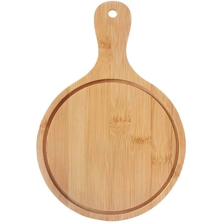 
Wooden pizza crust and cutting board with handle pizza tray for restaurant cheese tray 