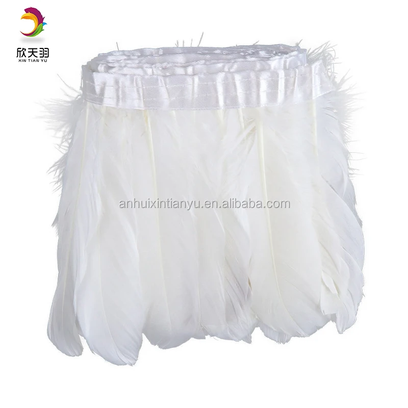 Clothing Garments White Feathers Trim Goose Feather Fringe for Sale