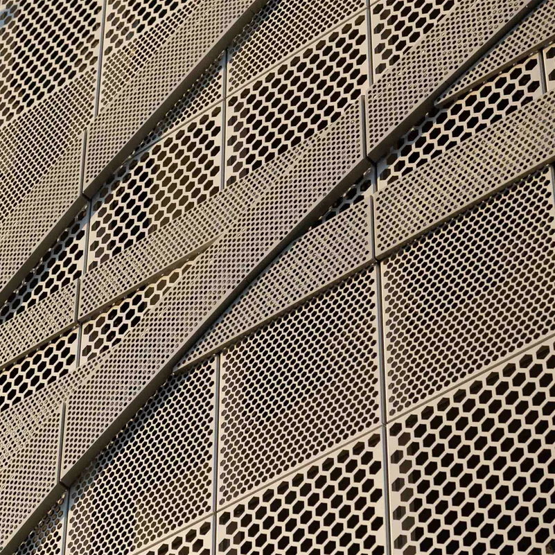 Outdoor building aluminum custom perforated metal sheet facade cladding