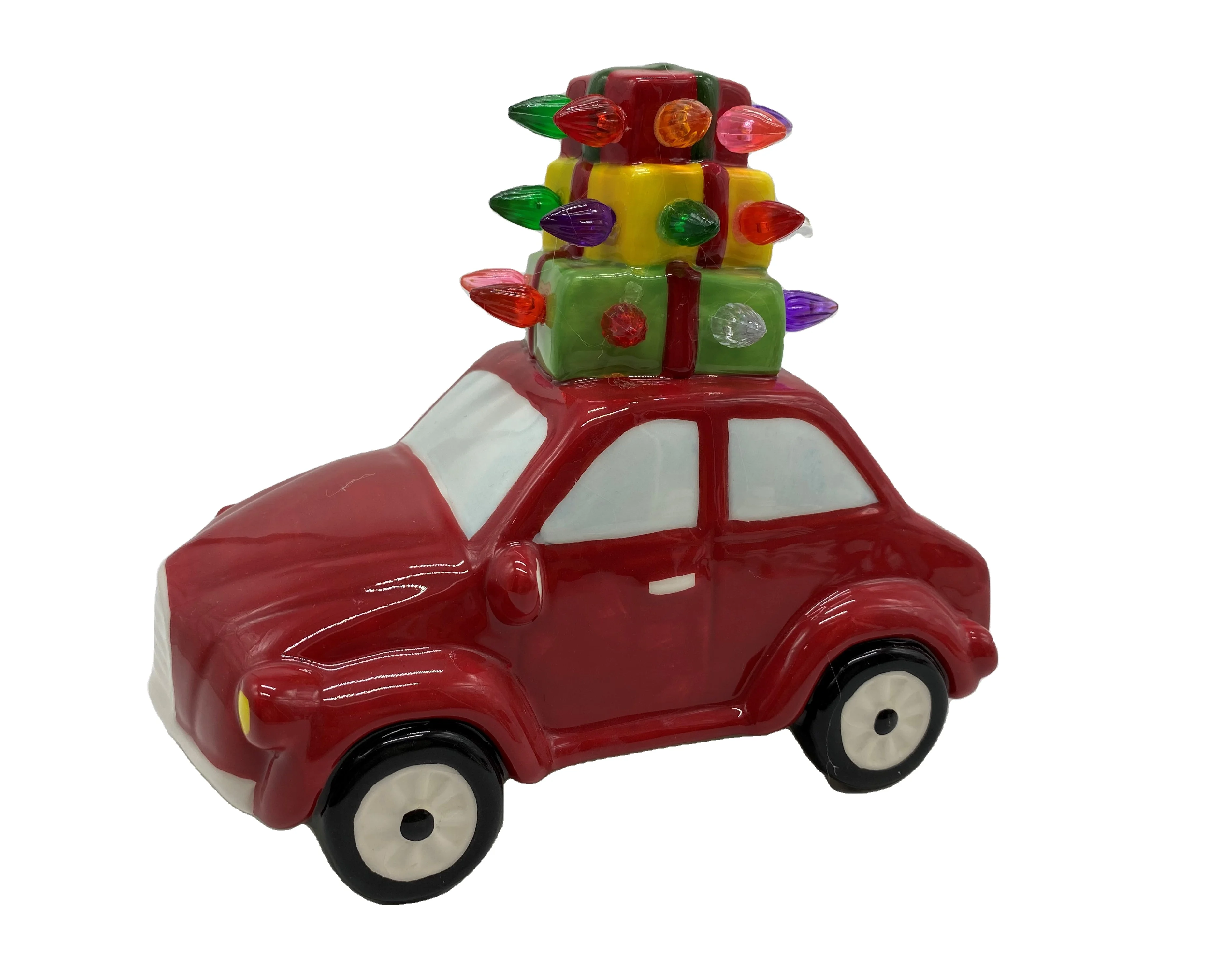 Новейший керамический декор, рождественские украшения, рождественские подарки, сезонные украшения, любимые детские игрушки, автомобили с несколькими светодиодными лампами