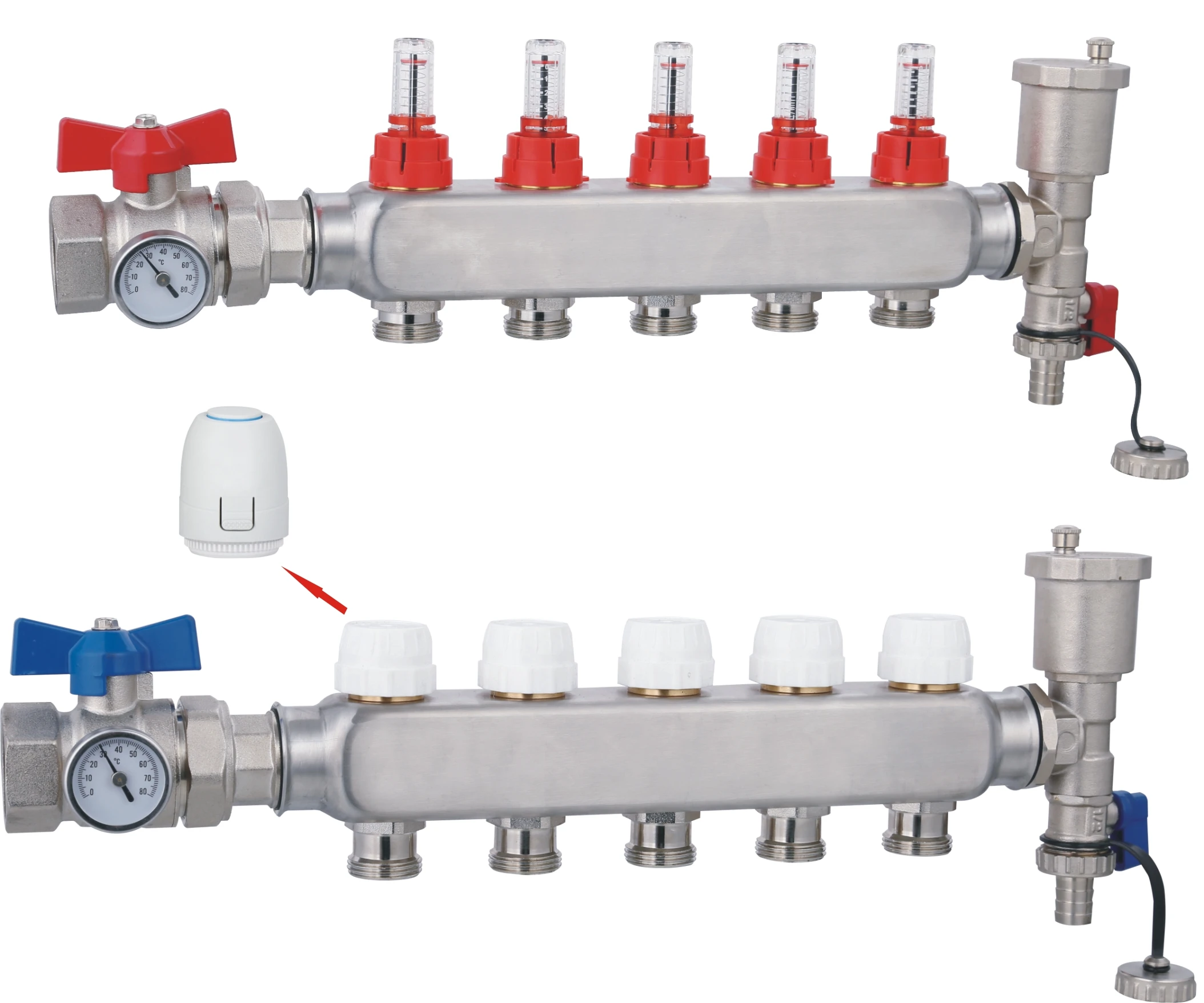 Stainless steel manifolds with flowmeter