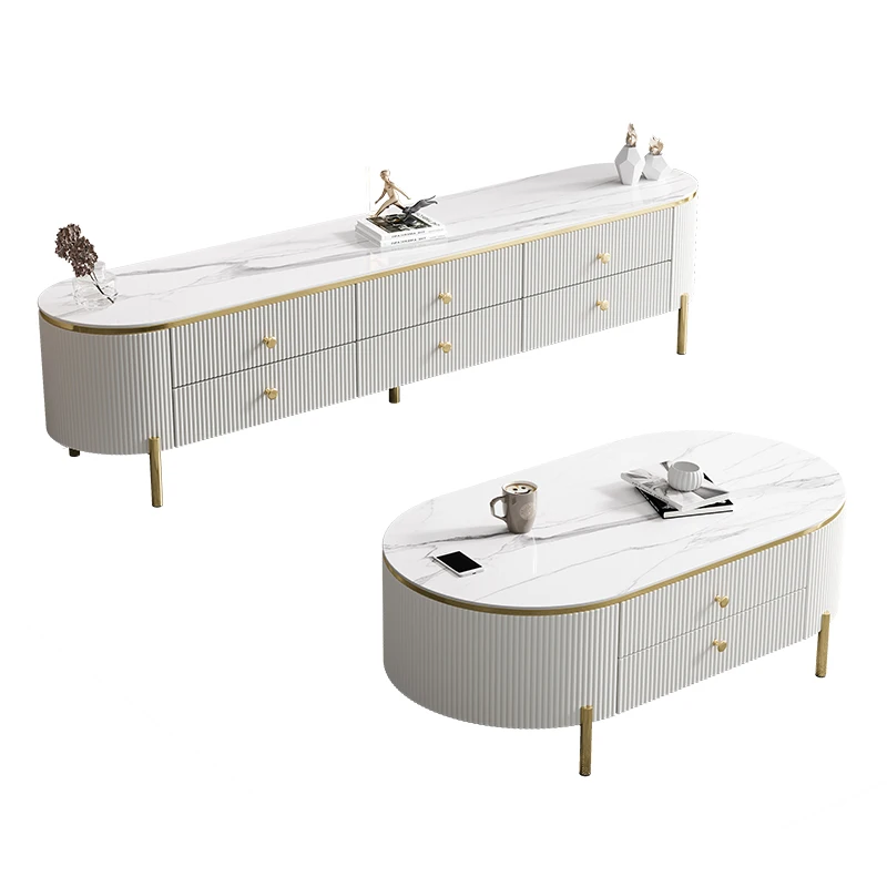 modern home furniture wooden center living room furniture stainless steel center table luxury coffee tables and TV stand