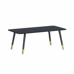 Cheap luxury household marble dining tables and chairs white faux dining rectangular modern black marble coffee table