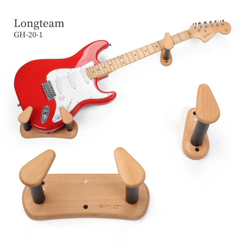 Split Type Solid Beech Wood Guitar Hanger Sturdy Guitar Wall Mount Guitar Wall Hook For Display