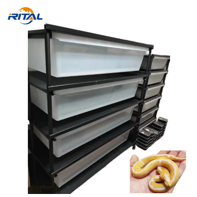 High Quality Plastic tub PVC snake rack tubs system reptile cage rack pvc reptile cages snake tubs