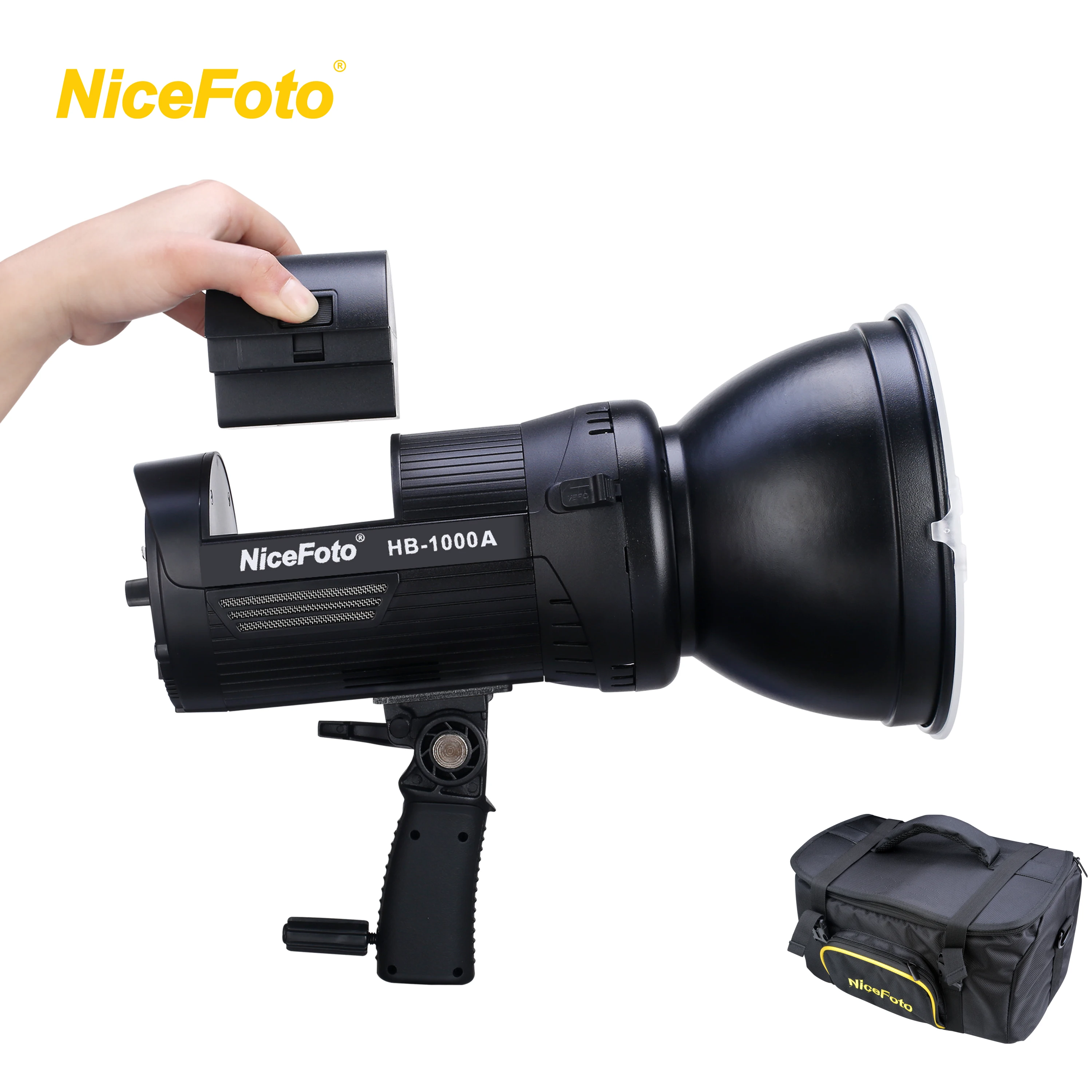 NiceFoto HB-1000B LED Camera Lighting Wireless Equipment Battery Video Recording Lights For Filming Portable With Bag
