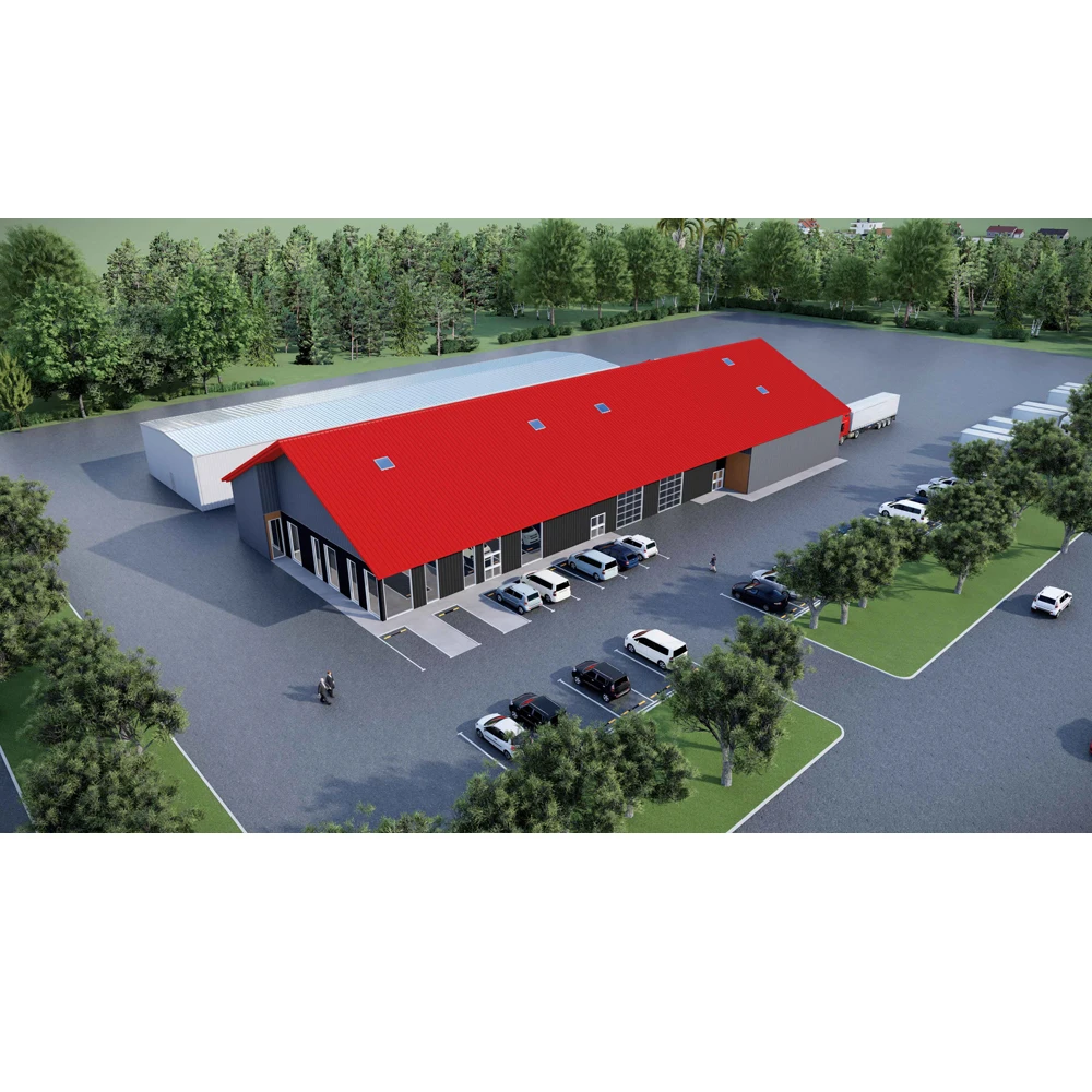 Food factory self built low cost steel structure hangar prefabricated two-story building