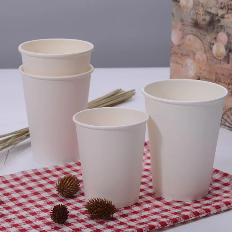Best Price White Hot Cup Single Wall Coffee Paper Cup Disposable Cups for Hot/Cold Beverage On Stock