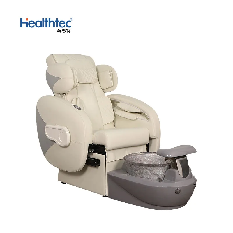 Healthtec Professional Crystal Bowl Luxury Nail Salon Spa Foot Spa pipeless Manicure Massage Pedicure Chair