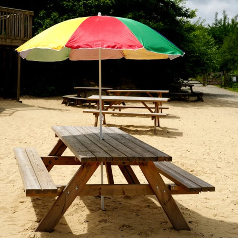 UV Protection Multi-Coloured Rainbow Outdoor Folding Beach Umbrella Tilting Parasol