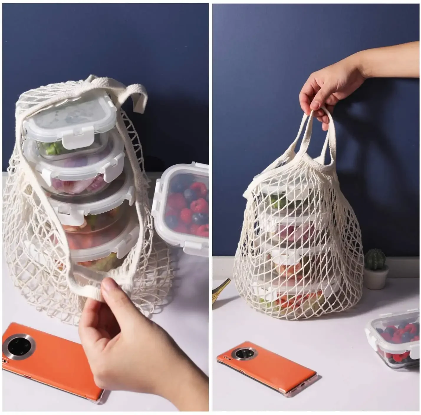 Glass Food Storage Meal Prep Containers  2 Compartment Lunch Box With Lid For Food Storage