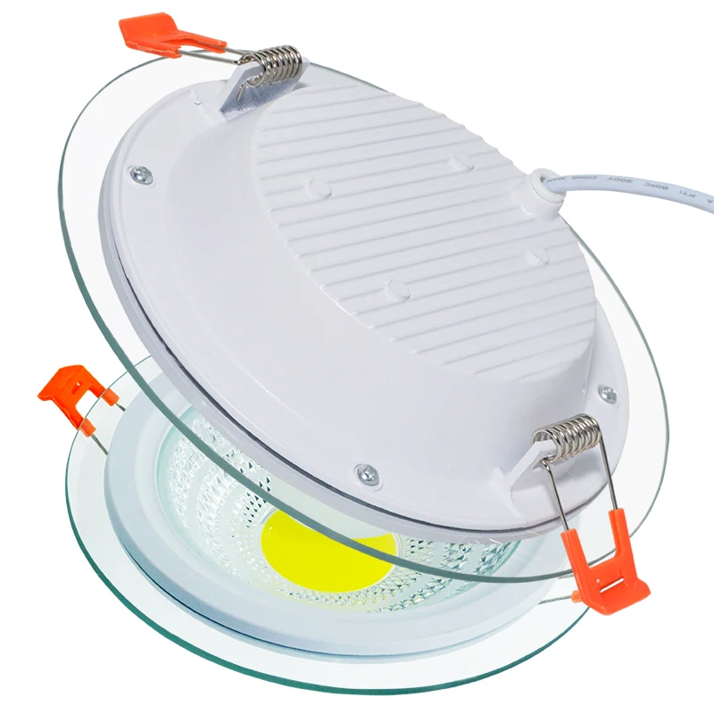 New Arrivals Recessed Spot 6W Anti Glare COB Downlights Die casting Aluminum LED glass panel down light For Bedroom Living Room