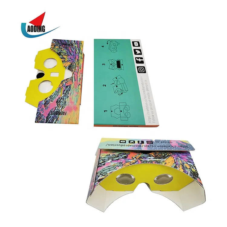 China Manufacturer Cheap Corrugated paper VR Box 3D Glasses Folding Google Cardboard Box