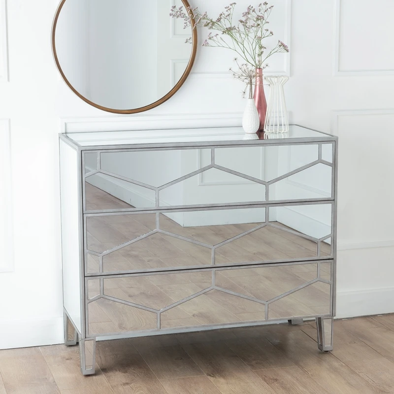 Tv Stand Silver Tv Console Table Tv Cabinet 3 Drawers Mirrored Crystal Factory Luxury Living Room Furniture