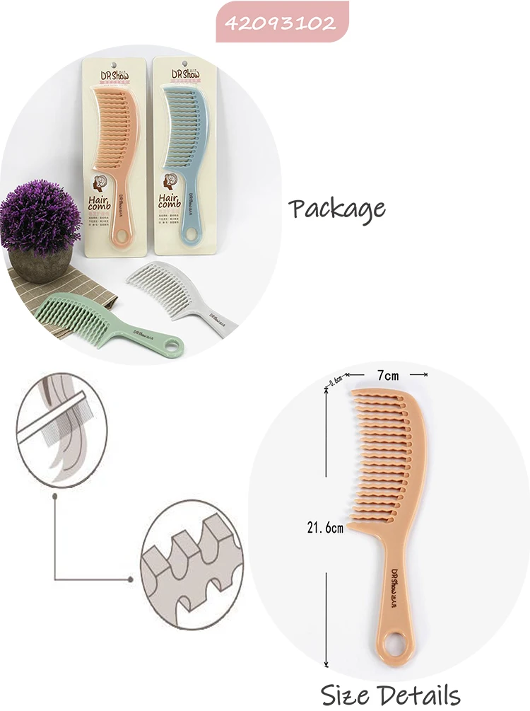 Manufacturer Fashion Plastic Daily Hairdressing Multifunctional Curly Hair Care Comb