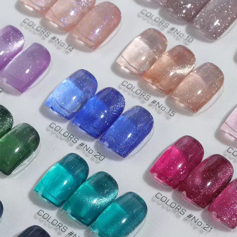 9D Rainbow Cat Eye UV Nail Gel Polish Soak off 36 Colors 8ml Custom Weight Wholesale for Nail Art