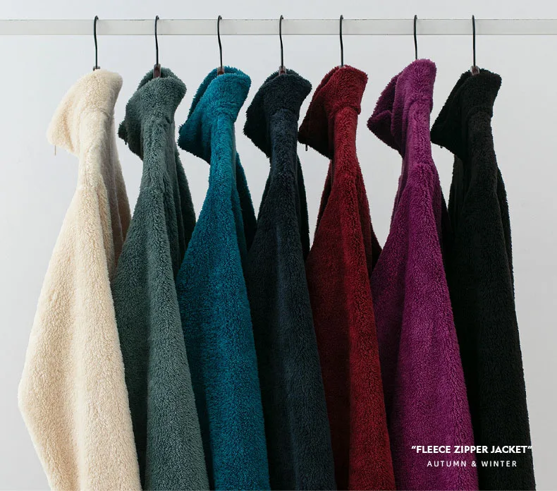 Man Jacket Winter Outdoor Fluffy Full Zip Fleece Sherpa Jacket Thick Unisex Polar Fleece Jacket