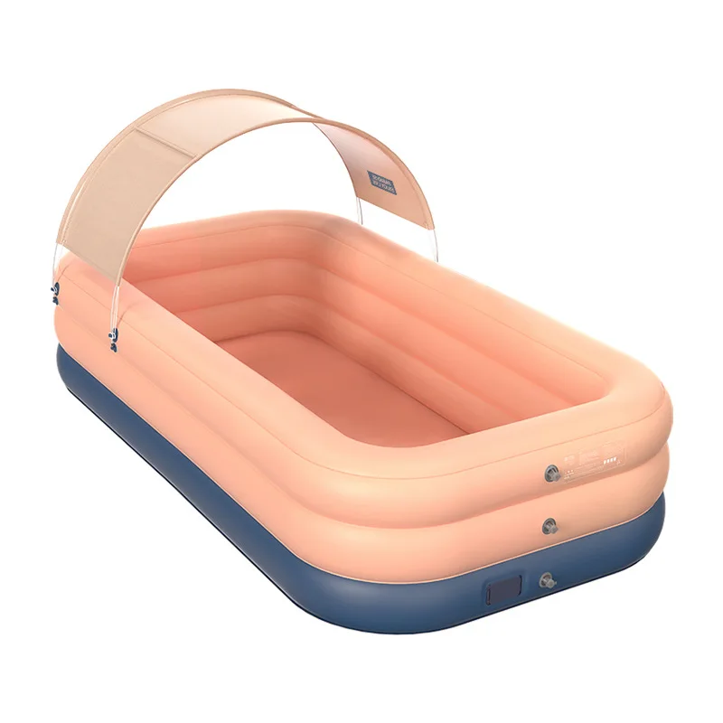New Family Large Size Paddling Inflatable PVC Swimming Pool Outdoor Automatic Inflatable Tanning Tub Rectangular SPA Water Pool
