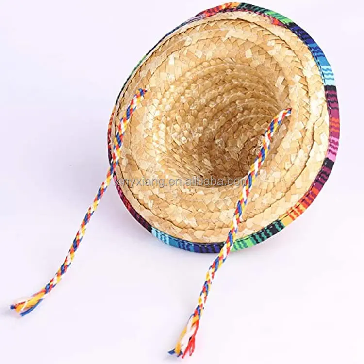 Factory Wholesale Mini Fun Cute Fiesta Straw Hat for Fiesta Carnival Mexican Theme Party Decorations Party Favors