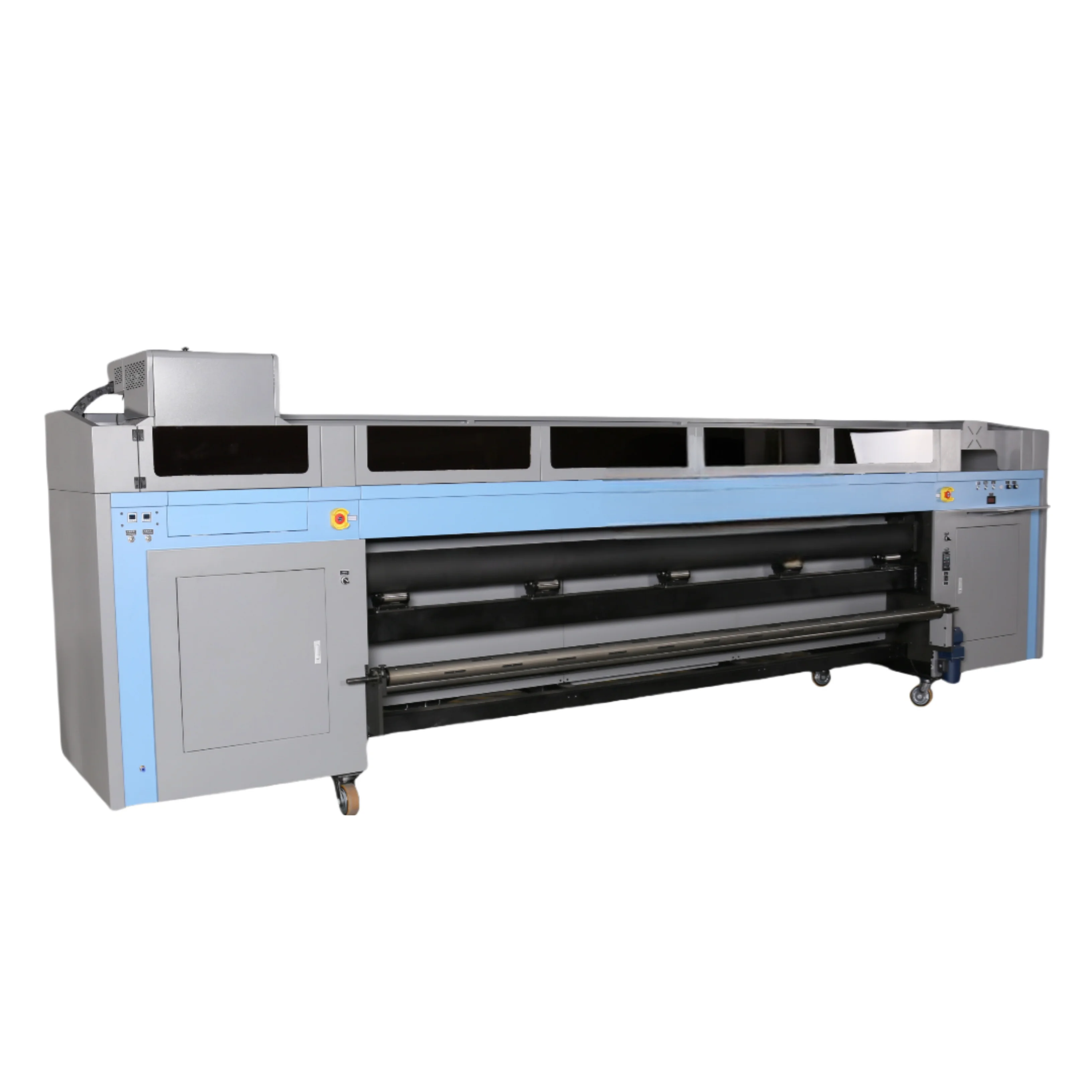 Large Format 3.2m UV Printing Soft Film Backlit Banner Poster Rubber Roller Machine Gen5/6 Head 10ft UV Roll to Roll Printer