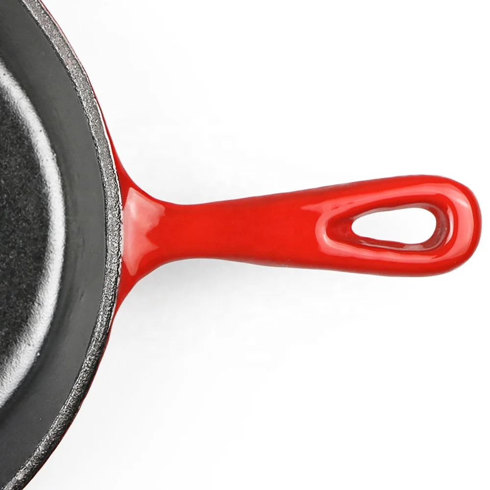 BBQ Camping Use Round Steak Flat Cast Iron Non Stick Pot