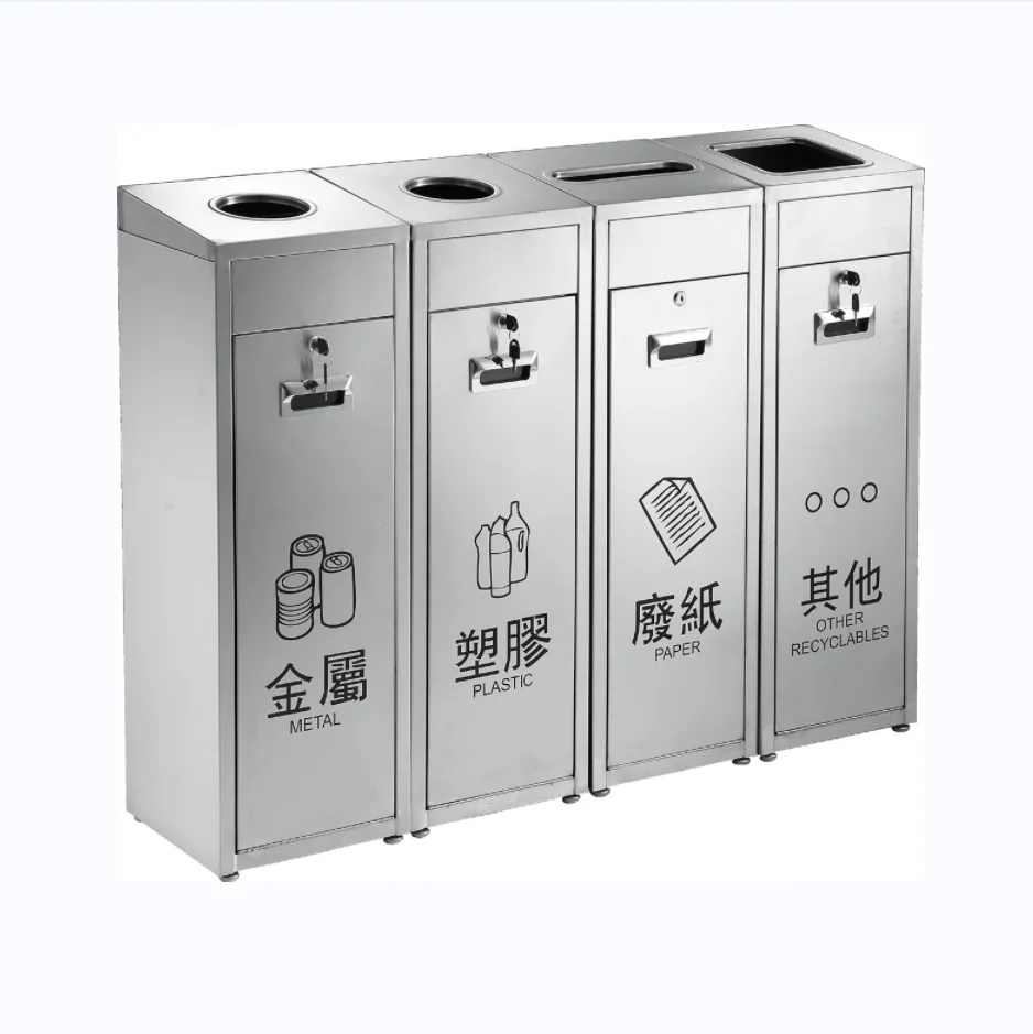 Sorting Trash Can Commerical Bin Stainless Steel Silver Sustainable Stainless Steel 3 Liters Bin Rectangular Paper Basket 2 Year