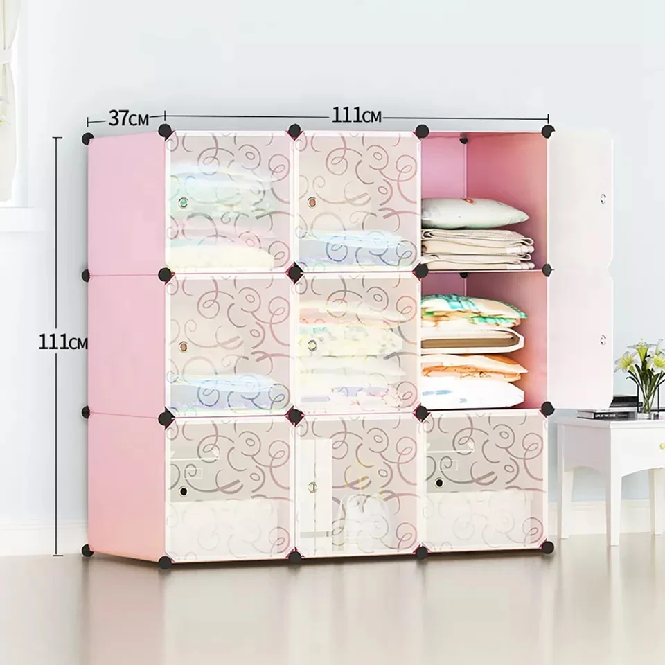 12 Cubes Children Modern Bedroom Wardrobes Baby Clothes Storage Cabinet