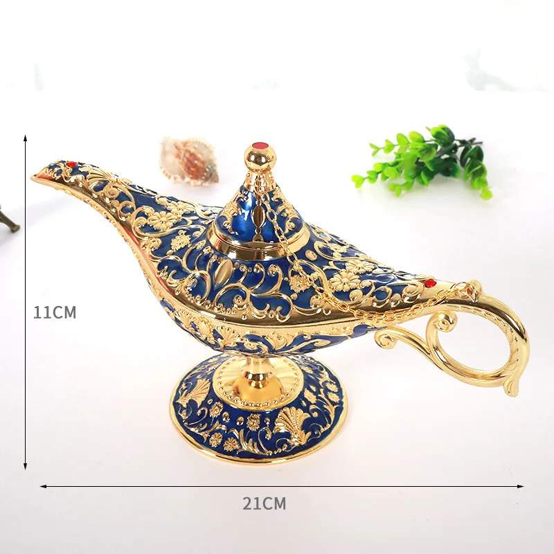 Large sized Factory Wholesale New Aladdin Magic Lamp Metal Exquisite Wishing Lamp Home Hotel Ornament