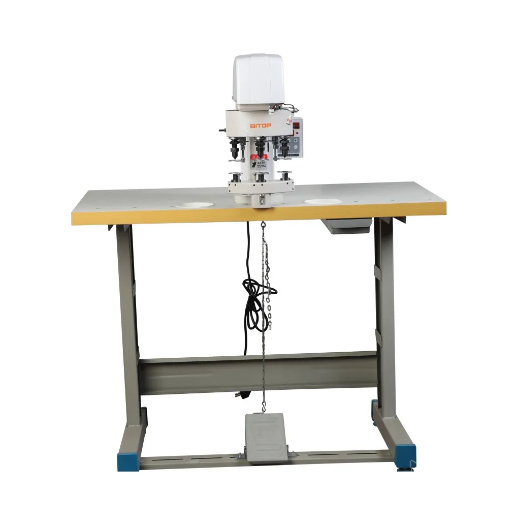 BT-3808 three head pneumatic snap button hand press machine