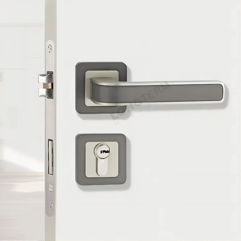 Door handles luxury modern bedroom interior mute split lock lever simple wooden door lock handle gold for room