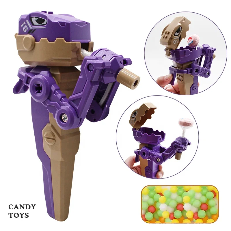 Children Surprise cartoon toys with candy wholesale plastic toys candy fancy gift Dinosaur Lollipop Holder