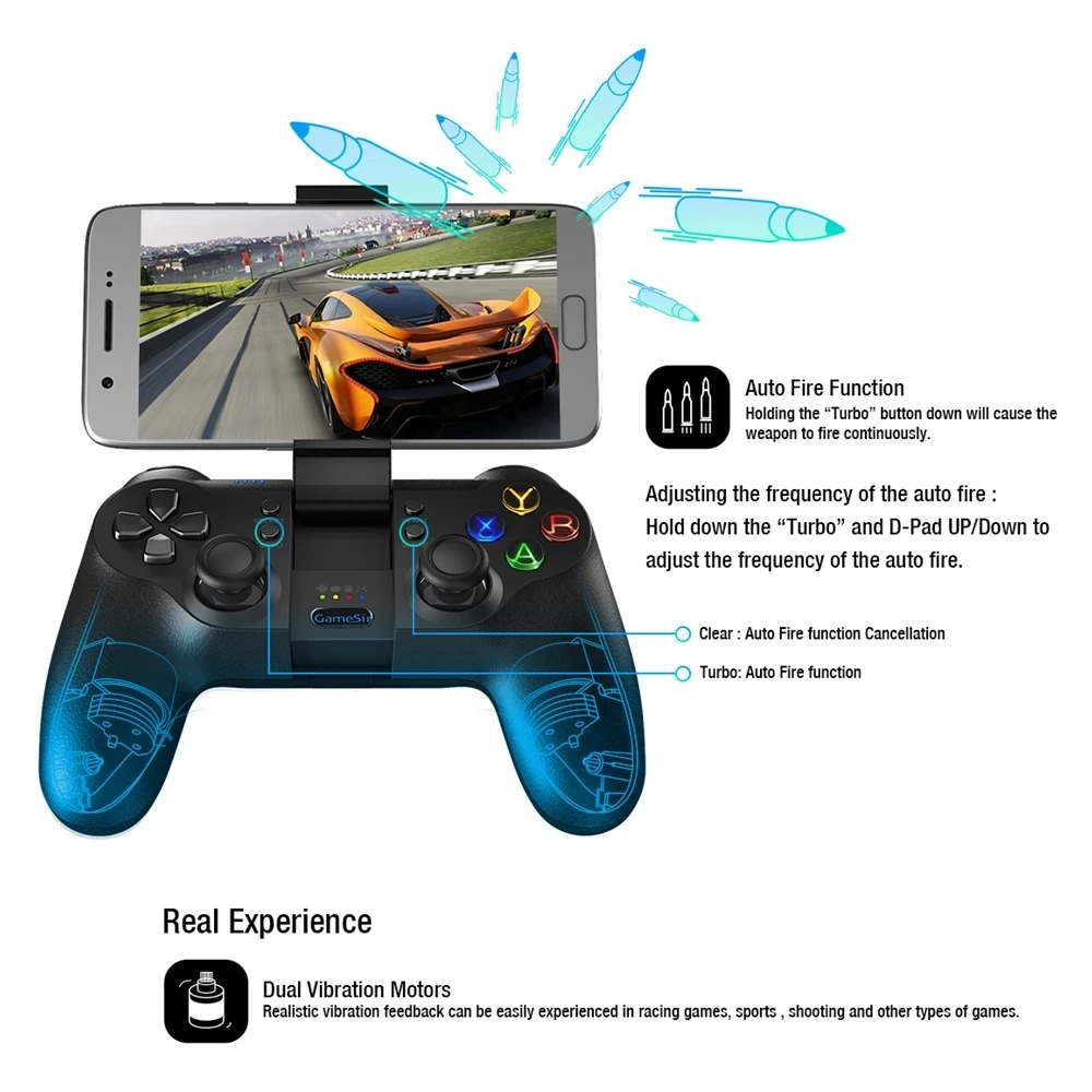  Newest! T1s 2.4GHz Wireless Game Controller for Android/PC/SteamOS PUBG Call of Duty COD Mobile