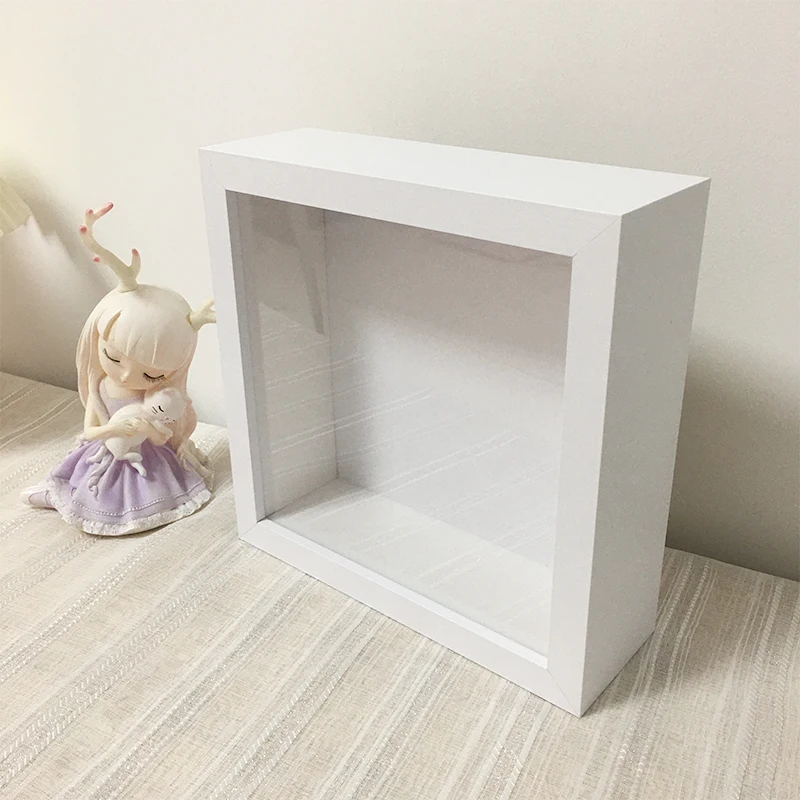 Depth 6cm Shadowbox Display Case Wooden Picture Frame 8x8' Black Shadow Box