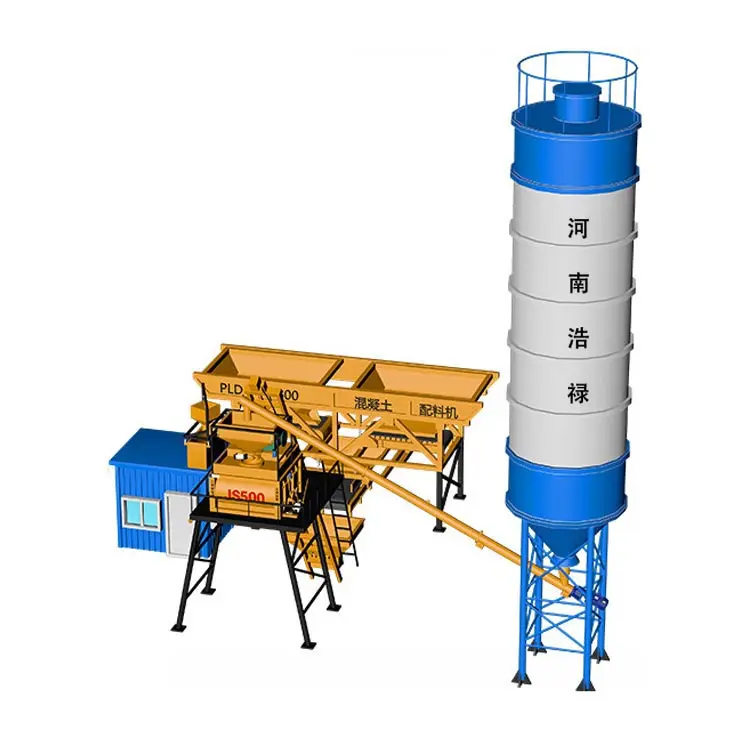 HZS25 concrete batching plant Small manual semi-automatic concrete mixing station Fully automatic concrete mixing plant