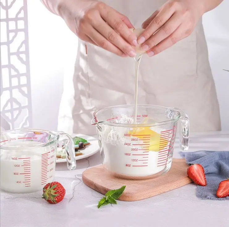 Glass Measuring Cup Set 3-Piece Microwave and Oven Safe Clear